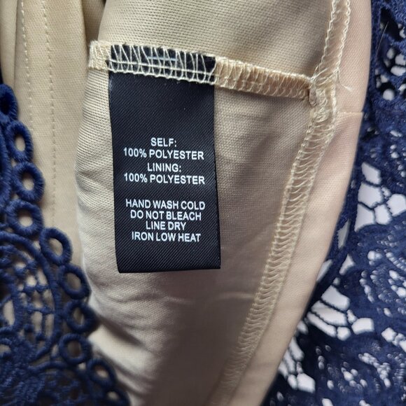 Hidden Label women M navy blue lace overlay dress. BOHO - Picture 5 of 6